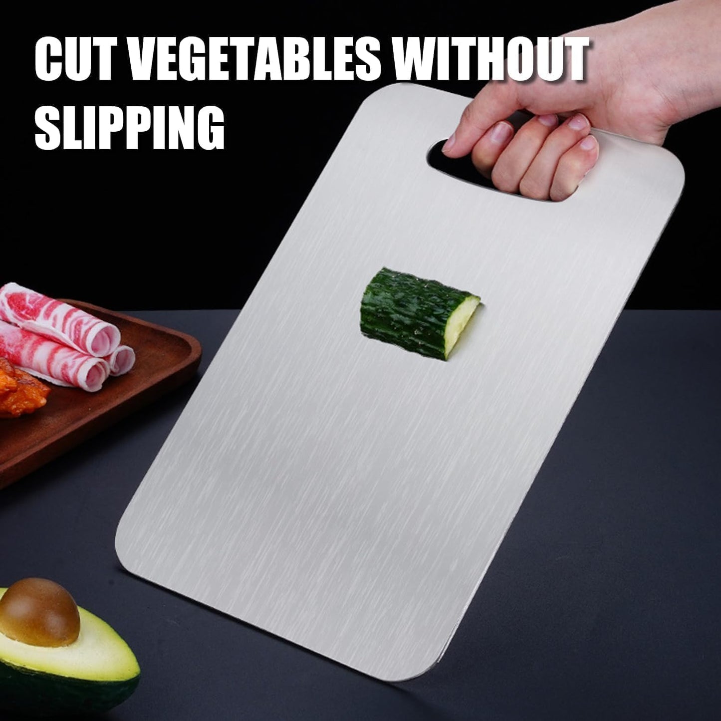 Titanium Cutting Board | 100% Pure Titanium, Double-Sided & Non-Toxic, Dishwasher Safe (12"L x 9"W)