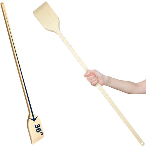 36-in Beech Heavy Duty Wooden Mixing Paddle - Made in Ukraine - Handle Long Stir for Cooking Cajun Crawfish Boil and Brewing Beer - Stirring Spatula for Brewing Mixing Grill Camping in Big Stock Pots