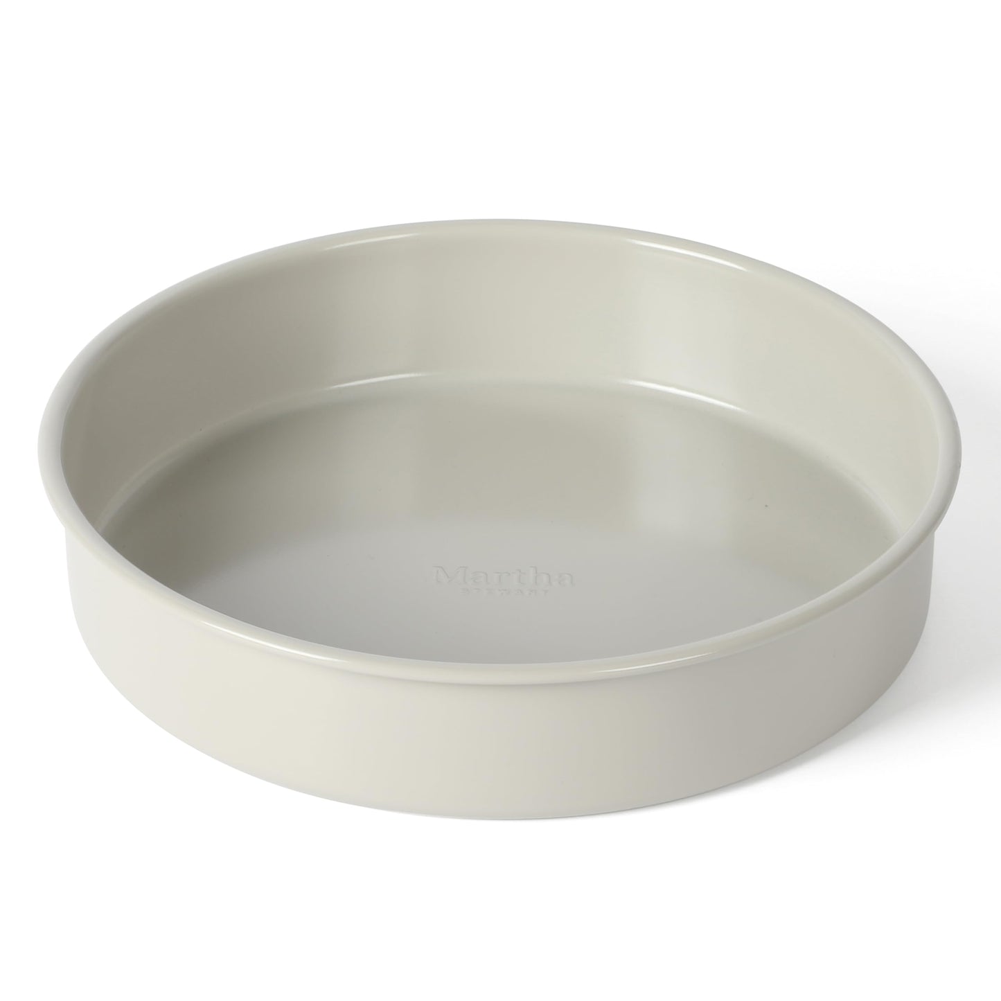 Martha Stewart Gallen 8-Inch Round Nonstick Carbon Steel Cake and Bake Pan – Cool Grey, Durable Bakeware for Even Baking and Easy Release