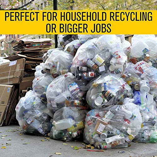 Aluf Plastics 55-60 Gallon Clear Trash Bags - 100 Bags, 1.5 Mil