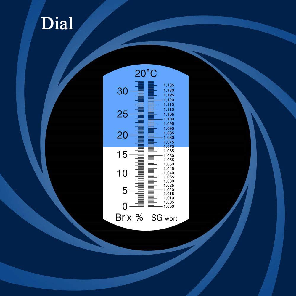 Aichose Brix Refractometer for Measuring Sugar Content in Brewing, Cooking and Food Indurstry.Dual Scale: Brix of 0-32% and Corresponding Specific Gravity