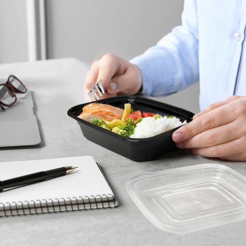 GUSTO Meal Prep Containers - 12 oz | 50 Count, Reusable & Microwave Safe, BPA-Free Food Storage Boxes