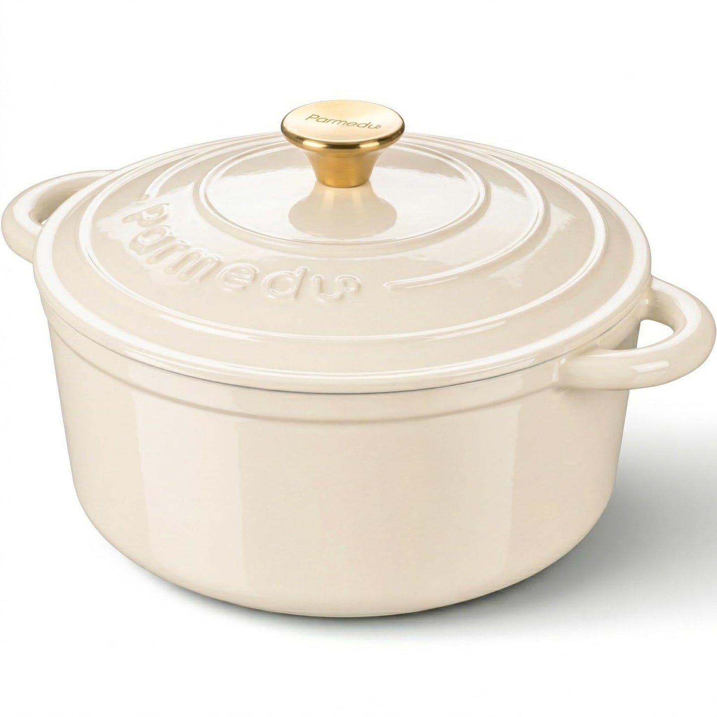 Parmedu 5.5QT Enameled Cast Iron Dutch Oven for Sourdough Bread Baking, Easy Cleaning, Versatile for Stewing, Roasting, Braised Chicken, Soup & More