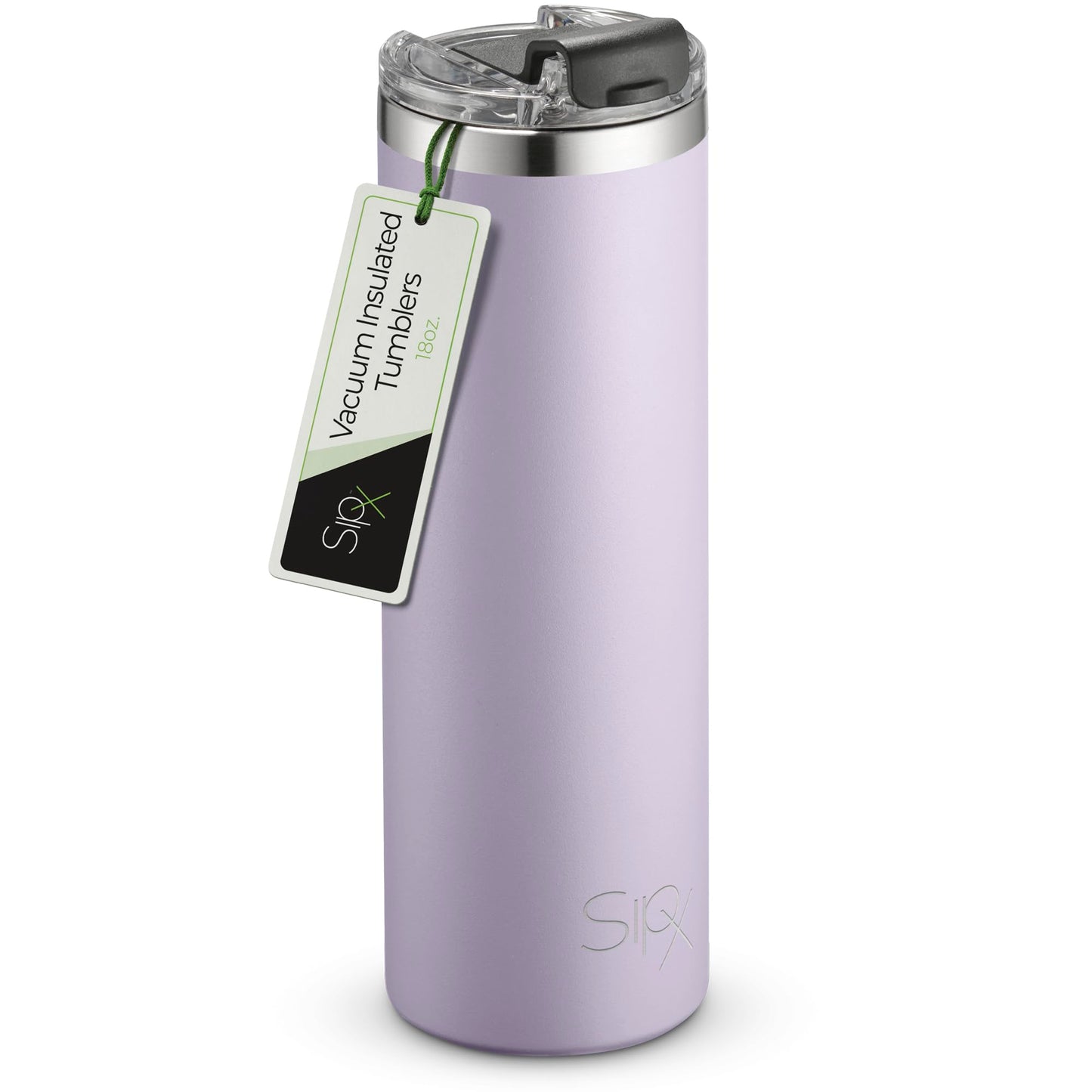 SIPX™ 18 oz Slim Insulated Tumbler with Lid & Straw – Vacuum Insulated Stainless Steel, Leakproof, Cupholder Friendly – Perfect for Iced Coffee, Water & Travel – Purple
