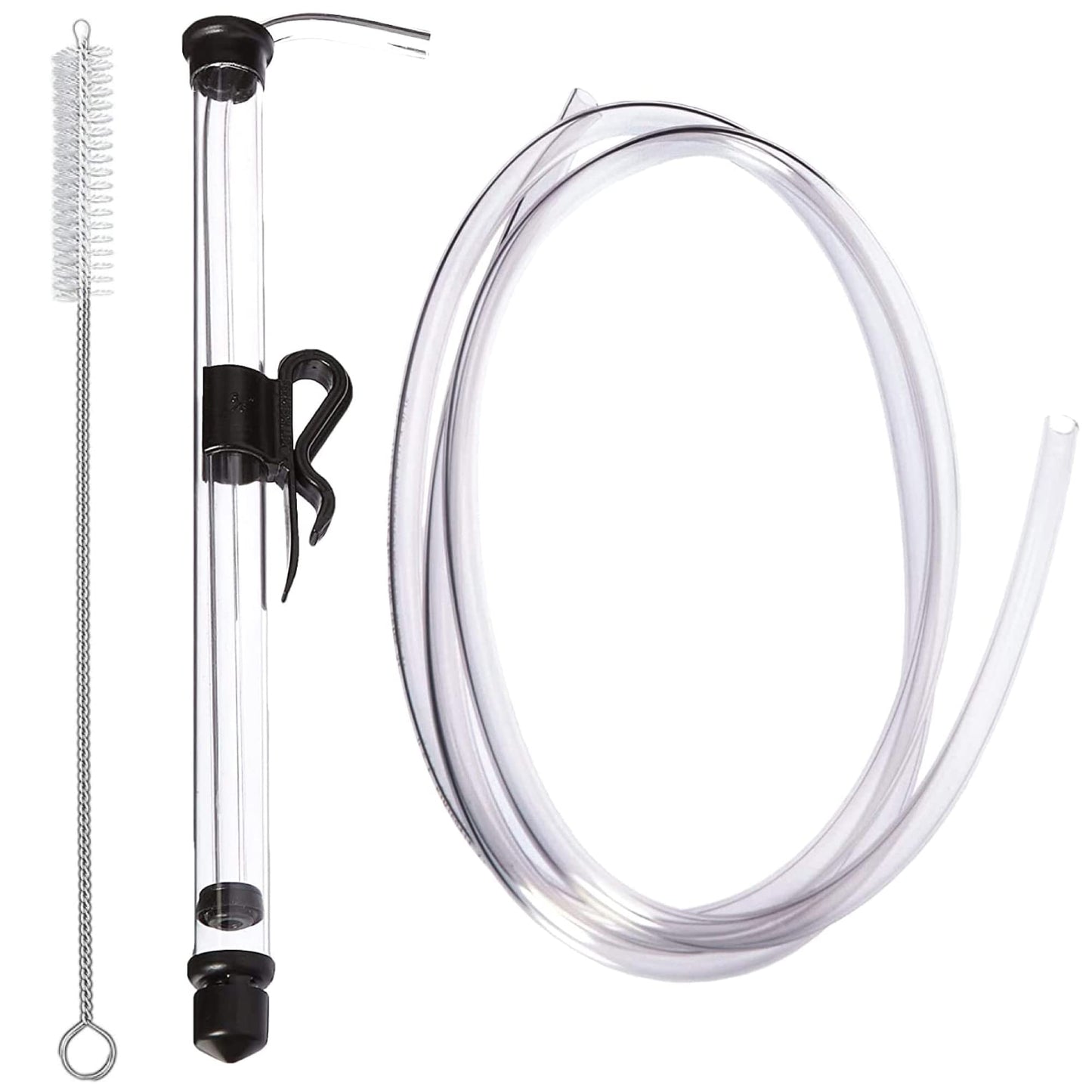 Fermtech Auto-Siphon Mini 15" with 6 Feet Food-Grade Tubing, Wand, & Brush Clamp - Essential Home Brewing Equipment Kit for Wine, Beer, and Kombucha Transfer - For Beginners and Bottling Supplies
