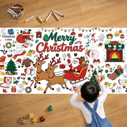 Christmas Giant Coloring Poster Tablecloth - Kids Crafts & Decorations