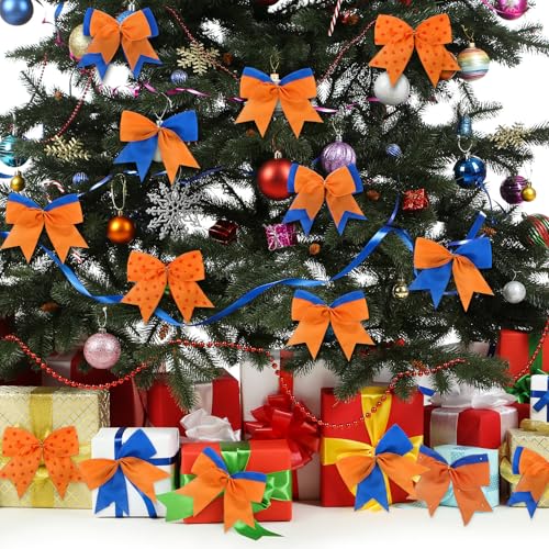 Chuangdi Anime Theme Christmas Bow Ornaments, 24-Pack, 6 inch