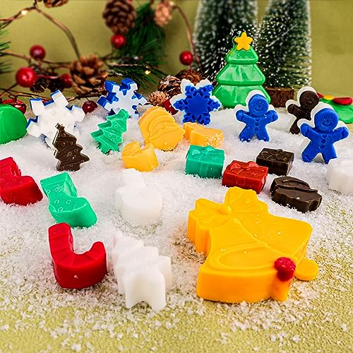 Christmas Silicone Molds Christmas Chocolate Molds Candy Molds for Baking Sweet Treats,Cake Xmas Gift Handmade Soap Candles with Shape of Christmas Tree, Santa Head Party Decoration Red,Green,Blu