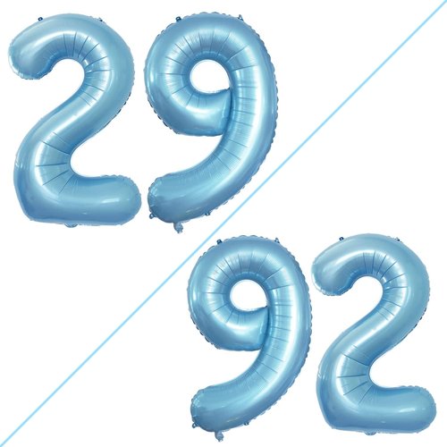 GOER Jumbo 29 Inch Foil Balloons - Light Blue 29th Birthday Party Decorations | Helium-Ready