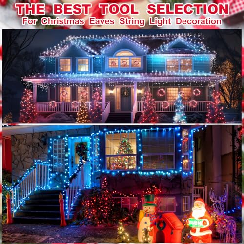 150 Pcs Christmas Light Clips - Clear Adhesive Mini Hooks for Indoor/Outdoor String Lights (Menkxi)
