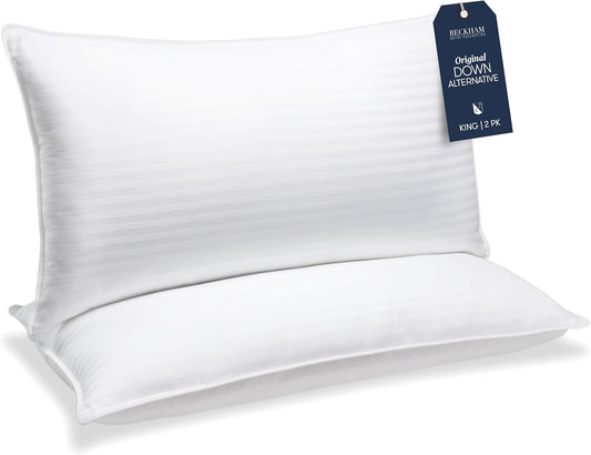 Beckham Hotel Collection King Size Bed Pillows - Set of 2 Down Alternative for All Sleep Positions