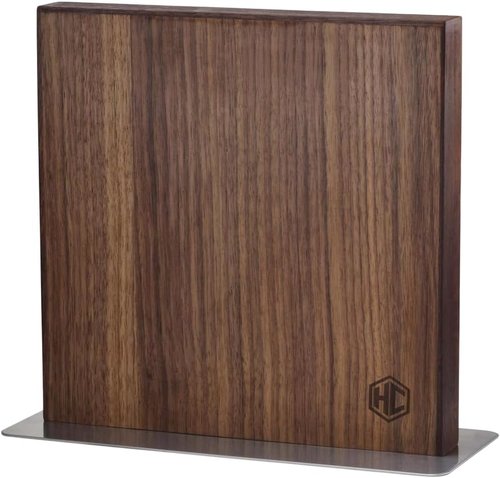 HexClad Magnetic Knife Block Holder - Strong Enhanced Magnets for Kitchen Storage | Walnut Finish
