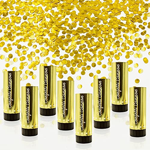 Confetti Poppers Cannons for Wedding Birthday Graduation Baby Shower Anniversary Christmas New Year's Kids Fun Party Supplies Decorations and Favors (Gold)