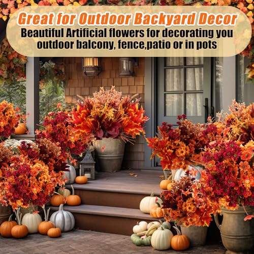 Thiccywoov Fall Mix Artificial Flowers - 40 Bundles Outdoor Decor