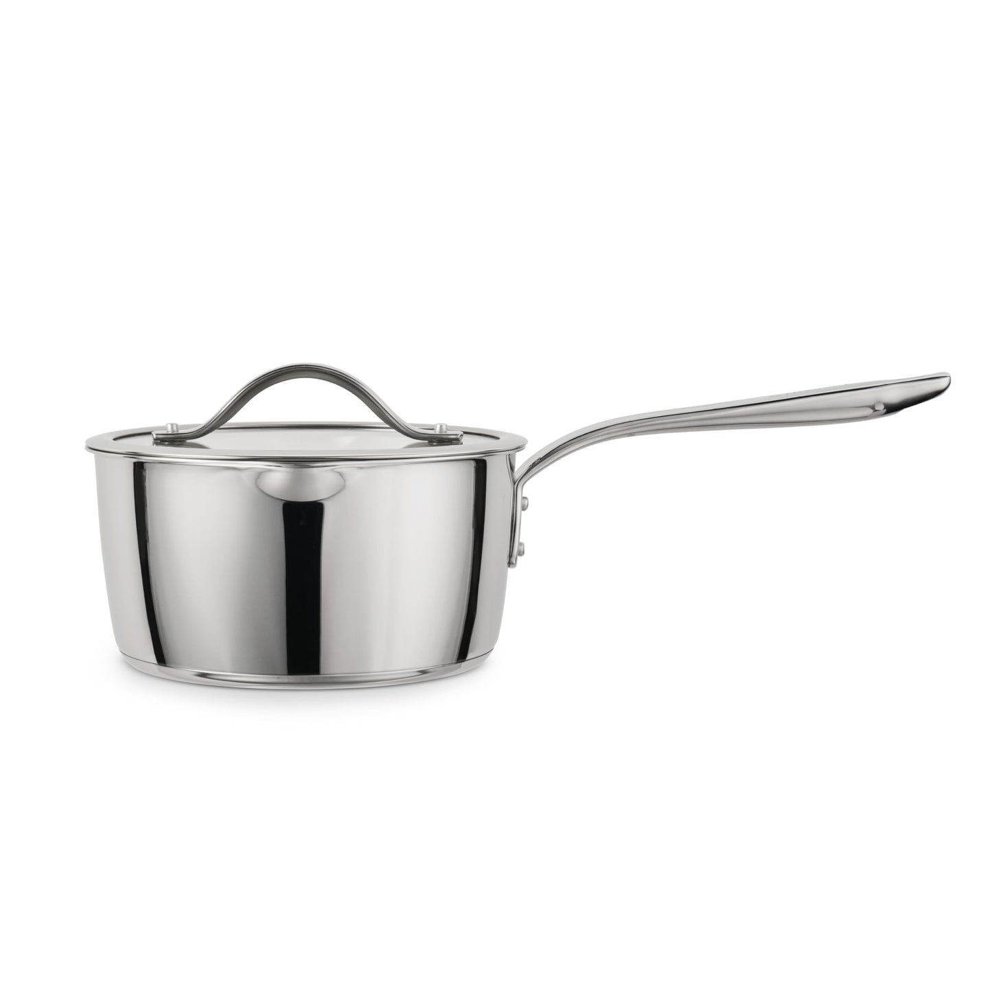 Tramontina Tempo Tri-Ply Base Stainless Steel 3-Quart Sauce Pan with Glass Lid, Induction-Ready Saucepan, Oven-Safe, Dishwasher-Safe