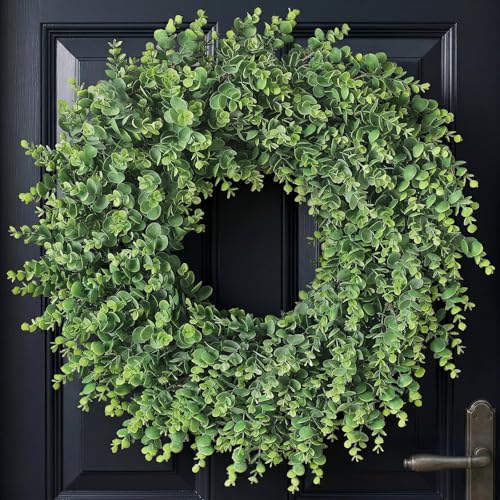 24" Lifelike Touch Artificial Eucalyptus Wreath for Front Door