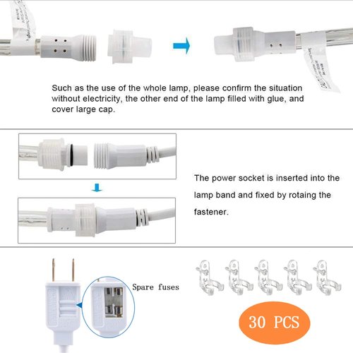100ft LED Rope Lights Outdoor, 720 LED Connectable and Flexible Tube Lights with 8 Modes, Waterproof LED Rope Lighting for Garden, Patio, Pool, Bedroom, Party, Indoor Outdoor Decoration (Purple)
