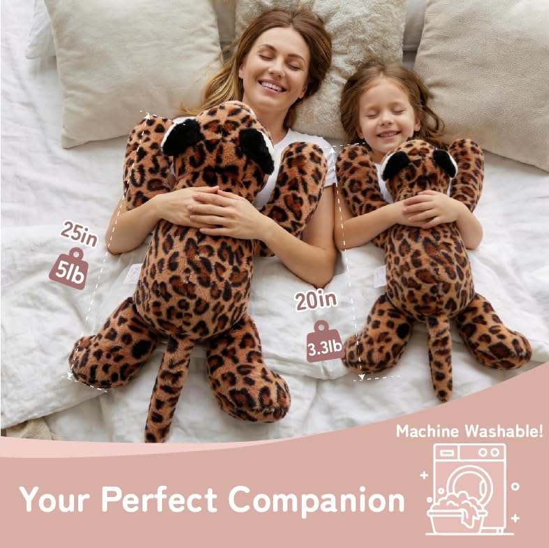 Weighted Stuffed Animal Leopard Plush 25in 5lb Sensory Calming Toy - Leopard / 5.0 Pounds