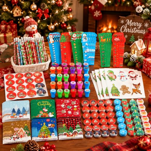 Cholemy 216 Pcs Christmas Party Favors Stationery Set - Stylish