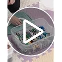 Stackable Plastic Toy Storage Organizer with Adjustable Compartments for LEGO Blocks
