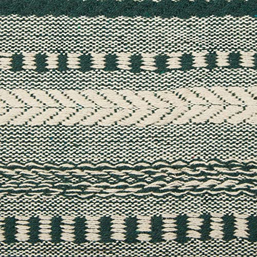 DII 100% Cotton Braided Table Runner with Fringe, 15x108 in, Dark Green