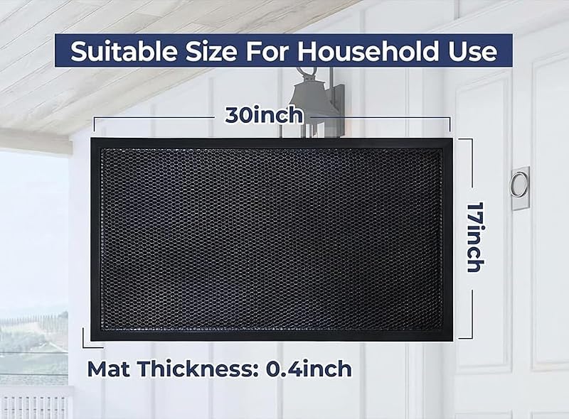 Heavy-Duty Meshy Mat Door Mat with Quick-Dry Technology - Black 17x30