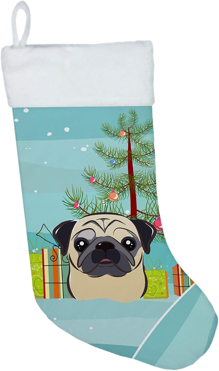 Shih Tzu Christmas Stocking - Chocolate Brown Dog Holiday Decor for Fireplace