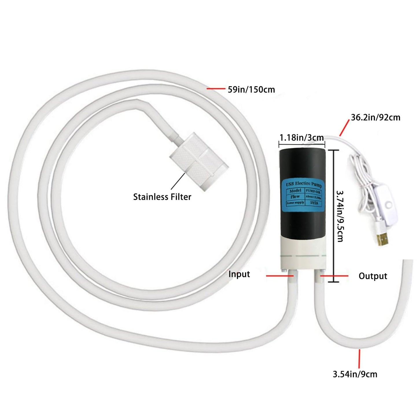 Wine Siphon Pump, Food Grade Auto Siphon Self Priming USB Electric Transfer Pump for Bottling Home Brew Wine, Beer, Kombucha, Mini Water Transfer Pump Kit, 2L/Min, No Mess Leak, Low Noise