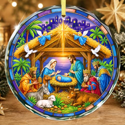 FaCraft 08- Nativity Scene Ornament Christmas Nativity Religious Ornament 3.15in