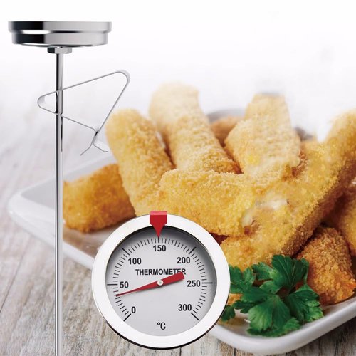 EWUVP Stainless Steel Meat Thermometer, 12" Deep Fry Thermometer with Instant Read, 2in Extra-Large Dial Food Thermometer for Cooking, Temperature Probe for Baking, Candy, Oil, Steak Gadgets