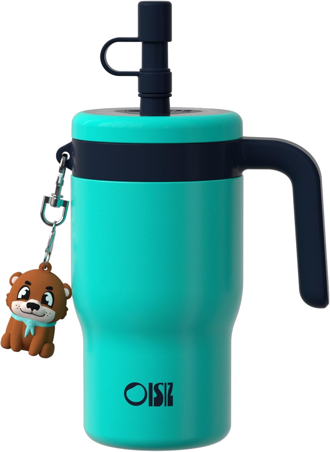 OISIZ 14oz Kids Tumbler - Leakproof Stainless Steel Cup with Straw Lid & Handle | Dark Green