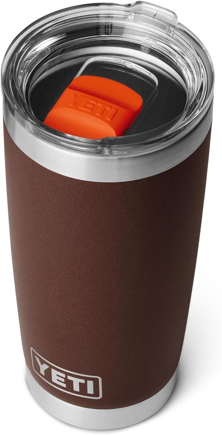 YETI Rambler 20 oz Tumbler, Stainless Steel, Vacuum Insulated with MagSlider Lid, Wetlands Brown