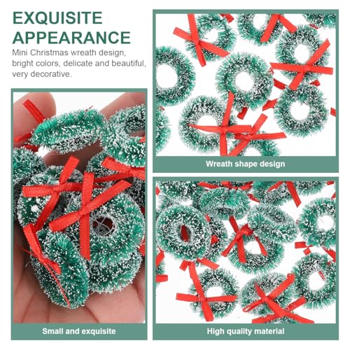 24Pcs Mini Christmas Wreaths 1 Inch Xmas Tree Artificial Miniature