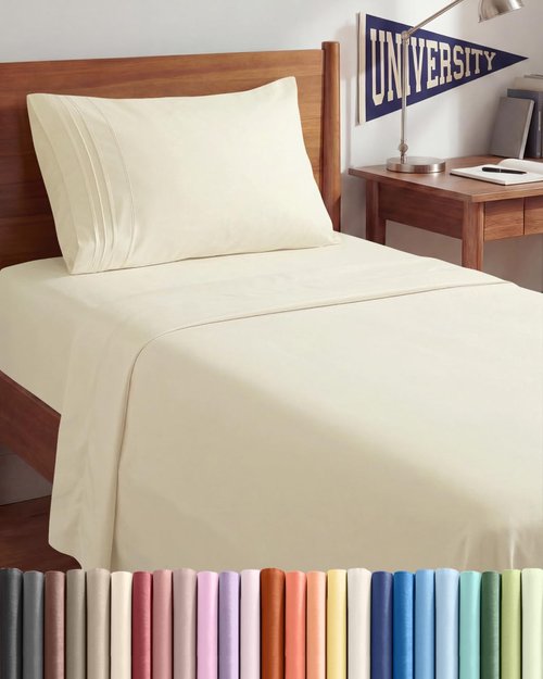 Hotel Luxury Twin XL Sheet Set by [Brand Name] - Comfy, Breathable & Cooling - Soft, Wrinkle-Free, Deep Pockets - Off White