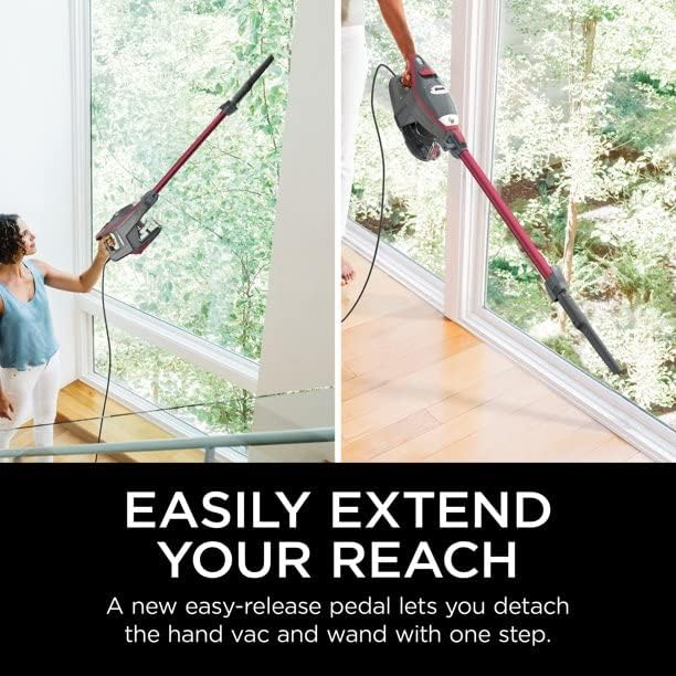 SHARK HV370 Rocket Pro Corded Stick Vacuum - Powerful Suction, Comet Red | Renewed Condition