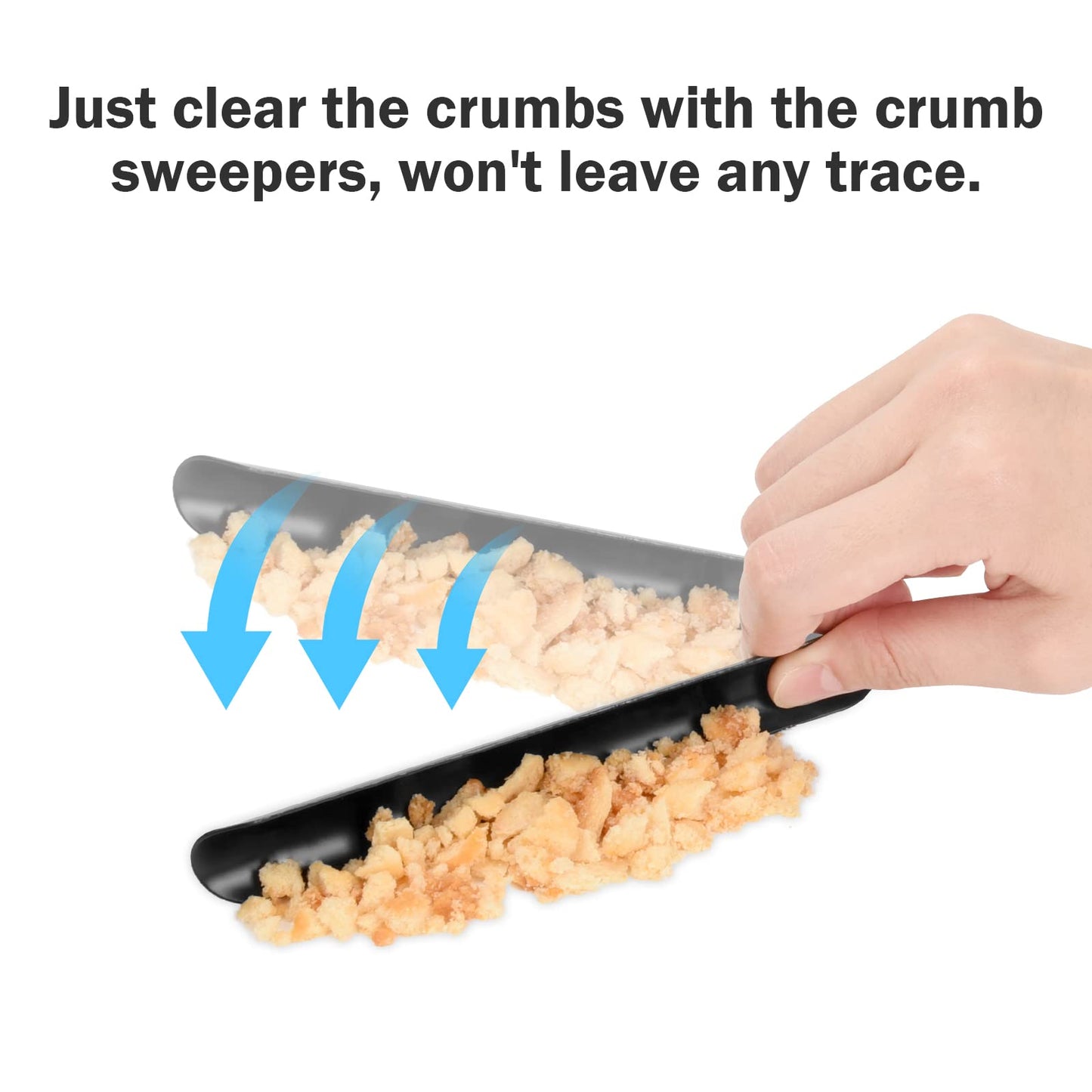 Scraper Tool Kitchen, Bread Crumb Catcher, Portable Stainless Steel Table Serveware Crumbers, Server Accessories for Waitress, Waiters, Restaurant Table Clean Tool Accessories (20 PACK, Black)