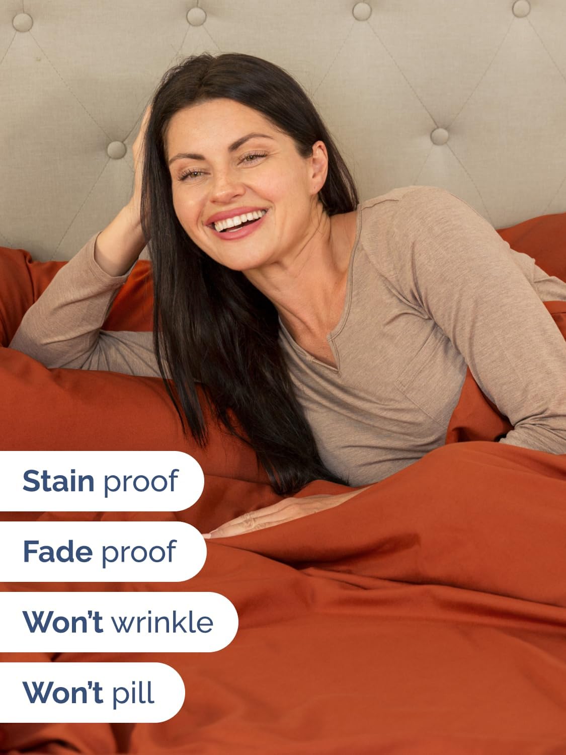 Skiennix Extra Deep Queen Sheet Set | 6-Piece Breathable Cooling Bedding - Soft, Wrinkle-Free Terracotta