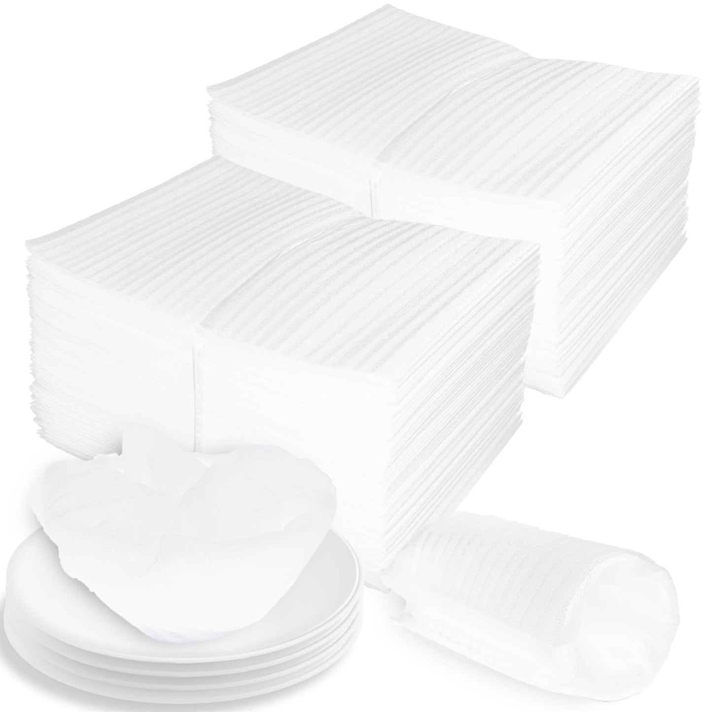 100 Pack 8'' x10'' Cushion Foam Pouches, Moving Supplies for Dishes, Packing Materials for Dishes & Cups, Glass Packing Paper and Plate Protectors for Moving(200x250x0.5MM)