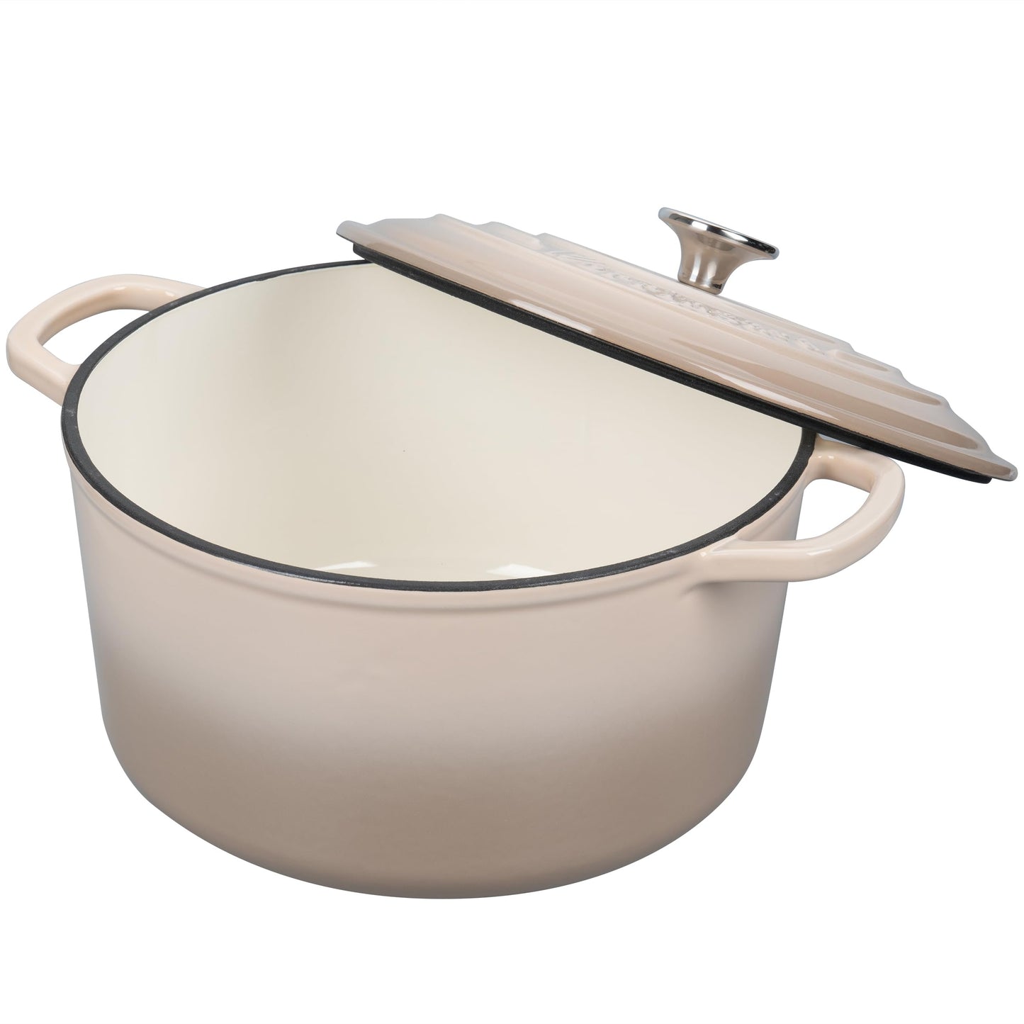 VORRINGARD Enameled Cast Iron Dutch Oven Pot with Lid, for Sourdough Bread Baking, Round Dutch Ovens, 4.5 Quart, Latte