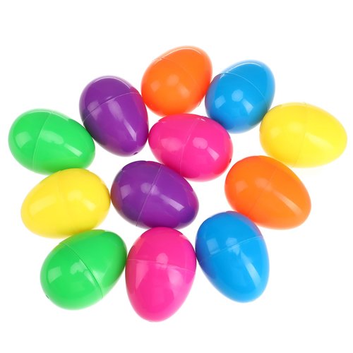 BILLMOSS Prefilled Easter Eggs with Mini Plush Toys, 12 Packs Easter Basket Stuffers Party Favors for Kids Easter Eggs Hunt (Pre-filled)