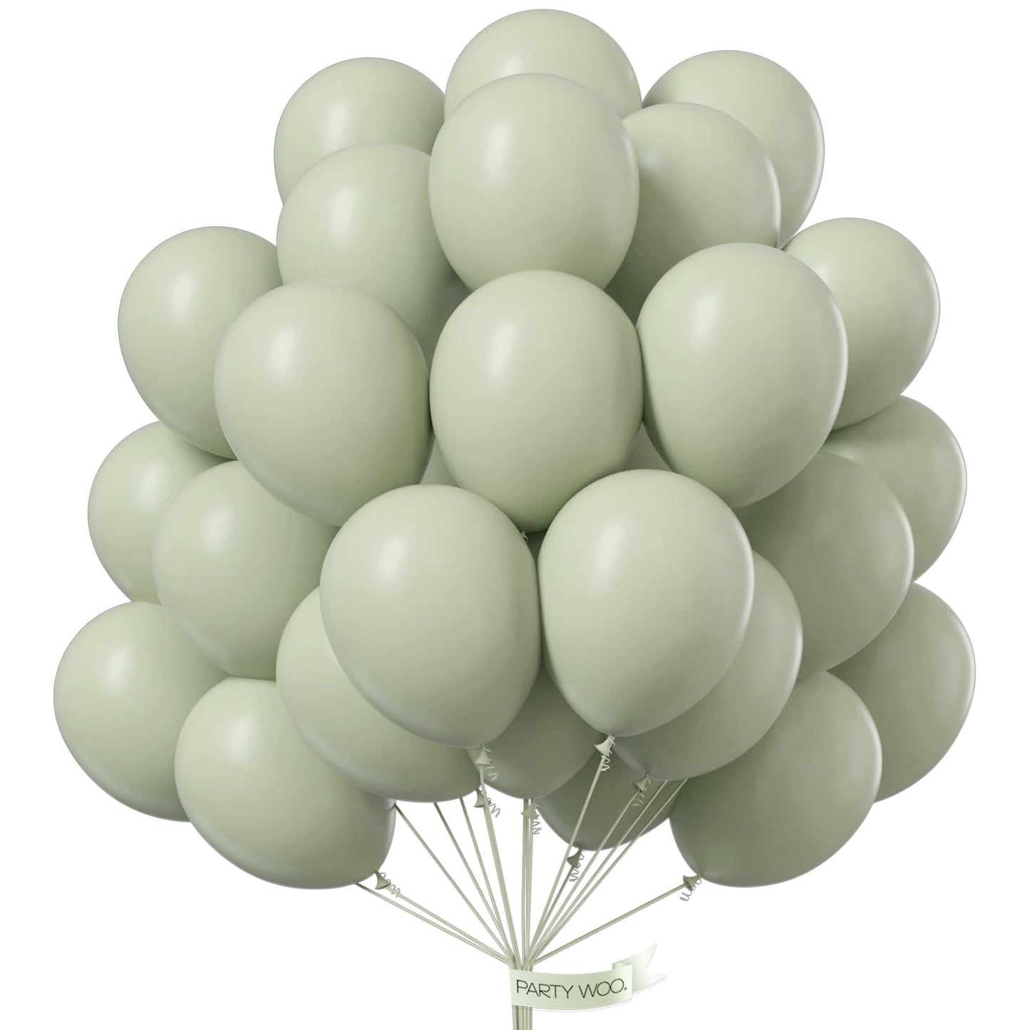 PartyWoo Sage Green Balloons 100pcs 12 Inch Boho Dusty Olive Green Latex Balloons for Birthday Baby Shower Graduation Engagement Wedding Dinosaur Jungle Golf Football Theme Party Decorations Green-F32