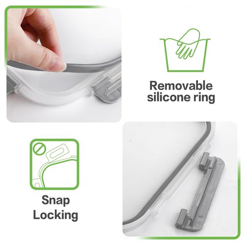 HOMBERKING 24pc Borosilicate Glass Food Storage Containers with Snap Locking Lids, Glass Meal Prep Containers, Airtight Lunch Boxes, Oven, Freezer and Dishwasher Safe, BPA Free, Kitchen Storage Set