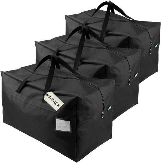 3-Side Zip Open Storage Bag for Christmas Trees & Party Ornaments - 27.5x16.5x13.8, Black Dots