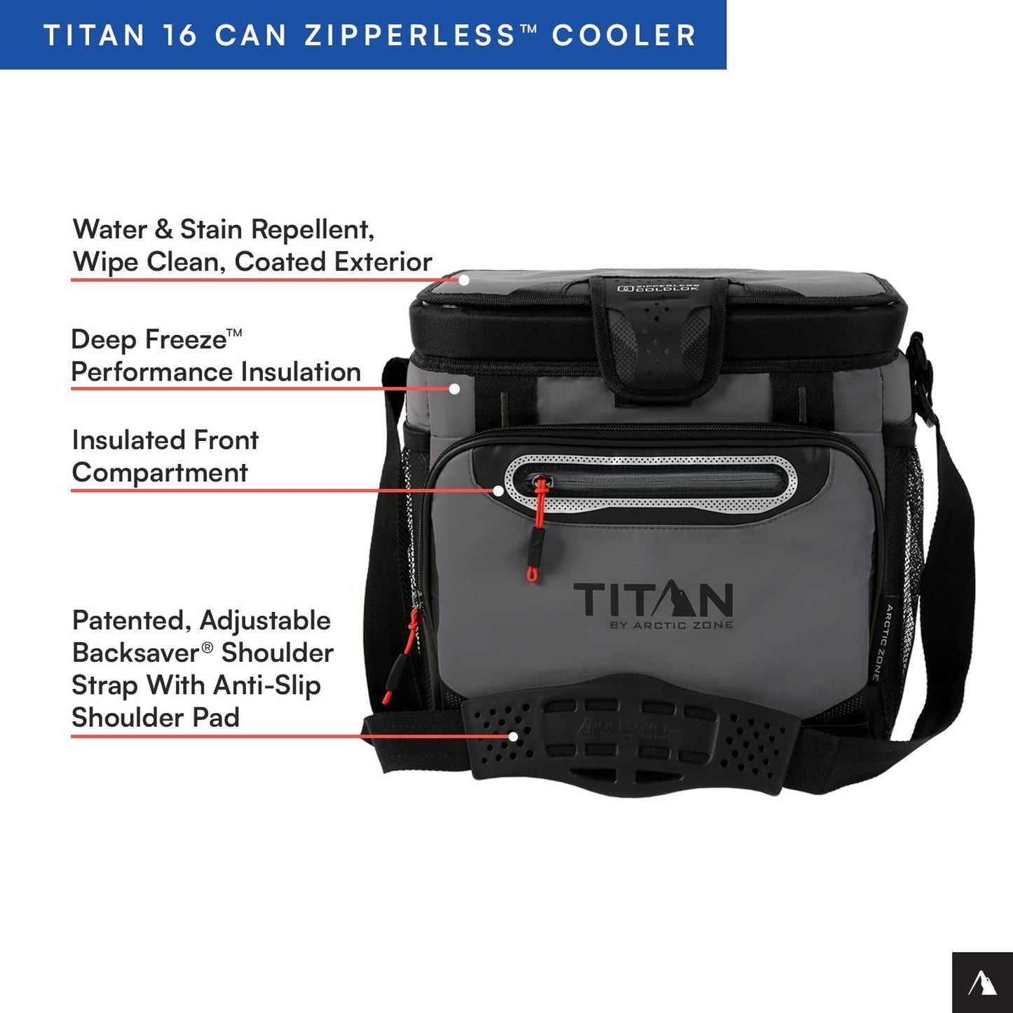 Titan by Arctic Zone Deep Freeze Cooler - Zipperless Hardbody Design with Superior Insulation | Durable and Versatile