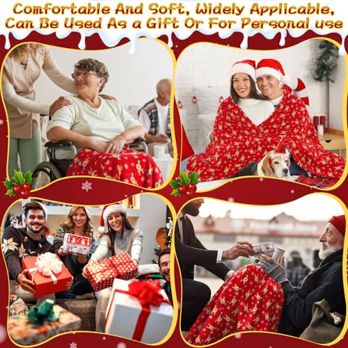 Mindsoft 12 Pack Fleece Christmas Throw Blankets - Cute Reindeer Holiday Decor