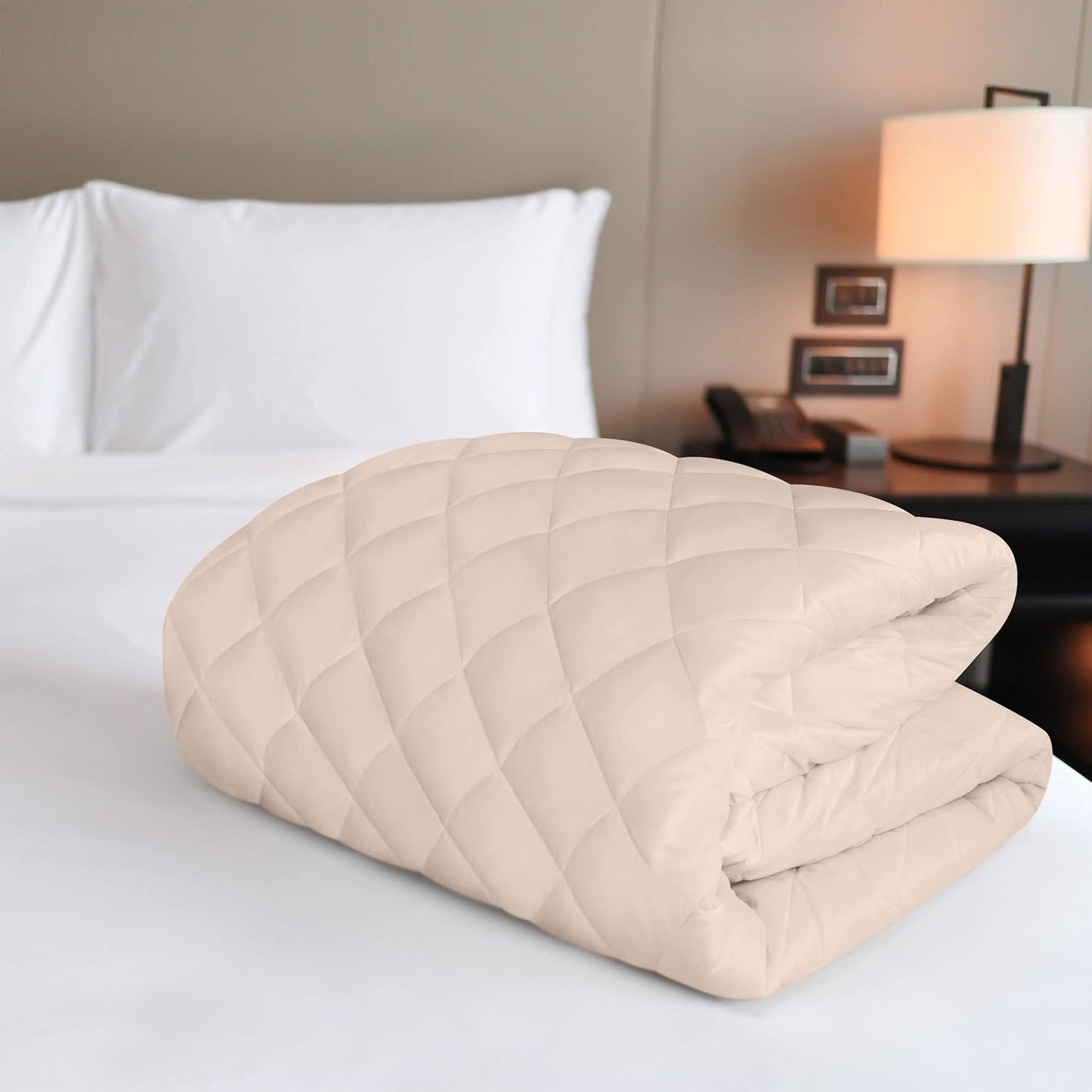 Utopia Bedding Quilted Fitted Mattress Pad - Twin Size Deep Pocket Protector | Machine Washable Beige