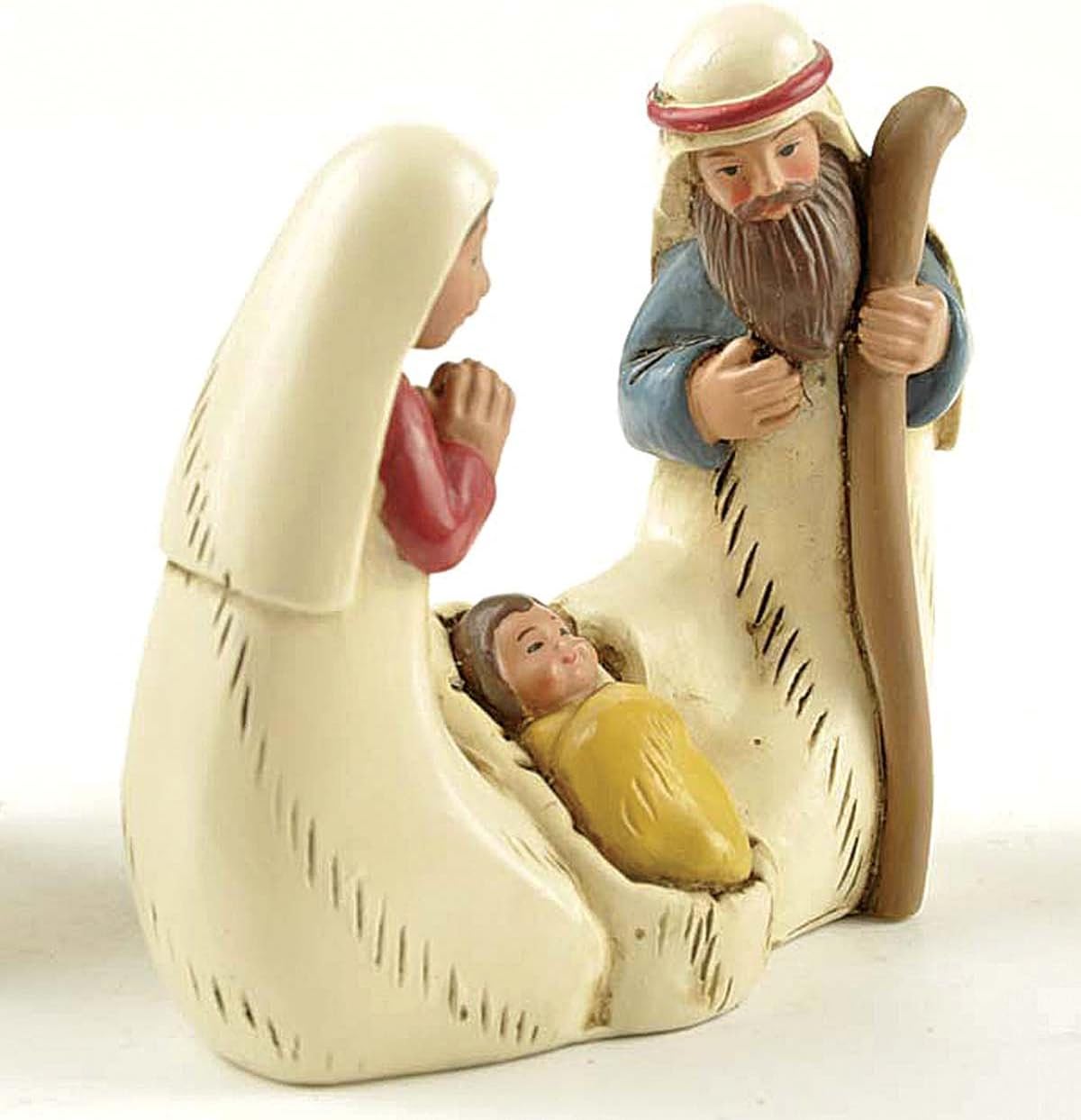 Miniature Holy Family Nativity Figurine - 2.56 Inch Tabletop Christmas Decoration