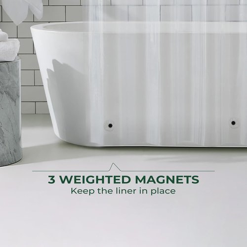 Harborest Clear Shower Curtain Liner - Waterproof PEVA with Suction Cups & Magnets, 72 x 72 Inches