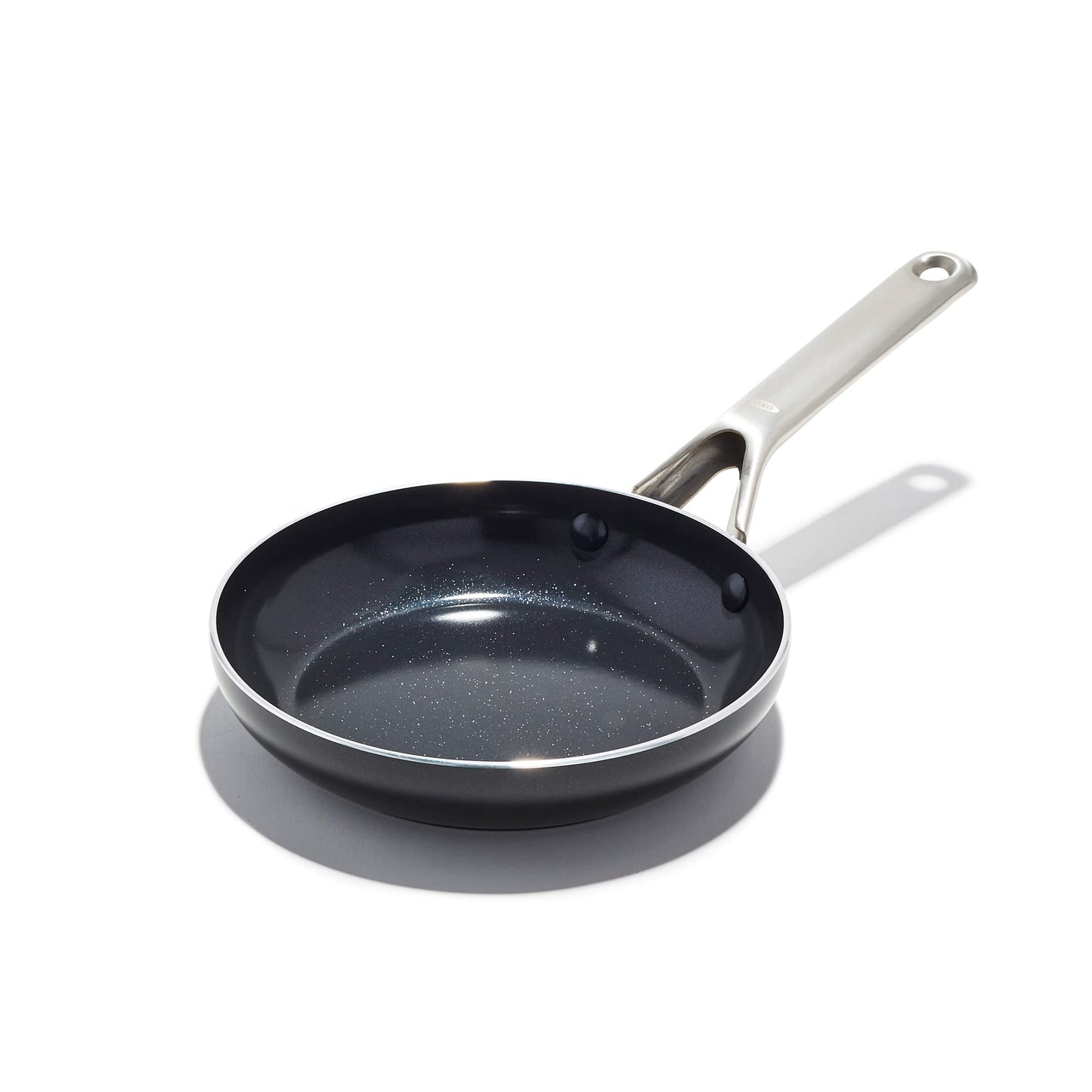 OXO Agility Series 8" Frying Pan Skillet, Ceramic Nonstick Cookware PFAS-Free, Induction Suitable, Quick Even Heating, Stainless Steel Handle, Chip-Free Rims, Dishwasher and Oven Safe, Black