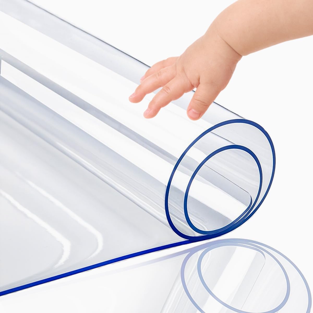 22x48 Inch New Version Clear PVC Table Cover Protector 1.5mm Thick Waterproof Heat Resistant Table Pad for Dining Room Table Plastic Vinyl Desk Pad Mat for Night Stand Dresser End Table Writing Desk